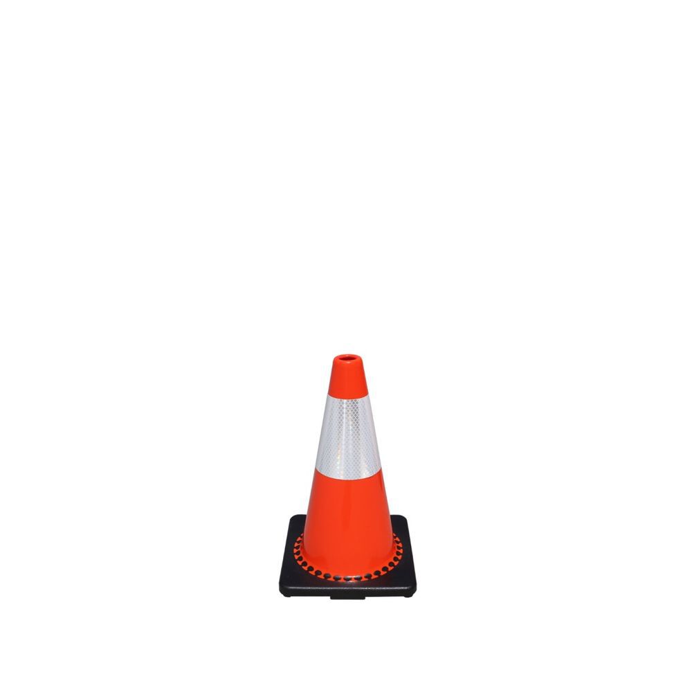 Vizcon Fluorescent Orange 18in TrafFix PVC Cone with 6in Collar, large image number 1