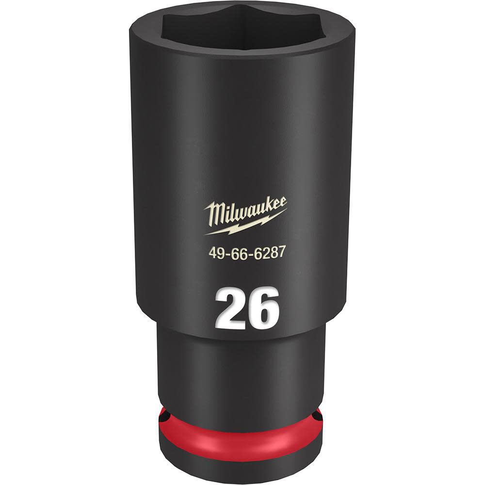 Milwaukee SHOCKWAVE Impact Duty Socket 1/2in Drive 26MM Deep 6 Point, large image number 1