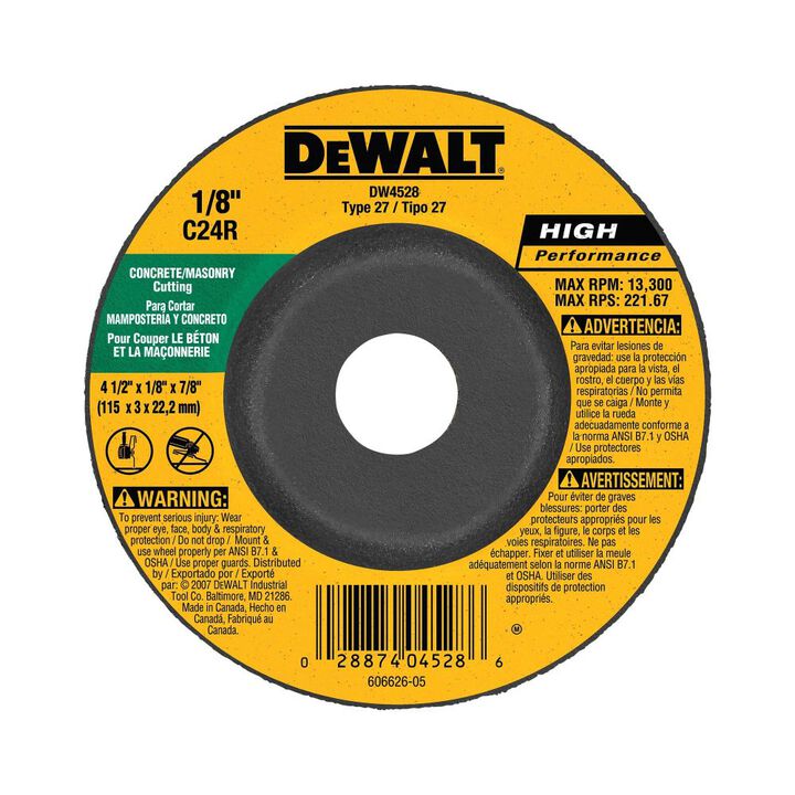 DEWALT Concrete/Masonry Cutting Wheel