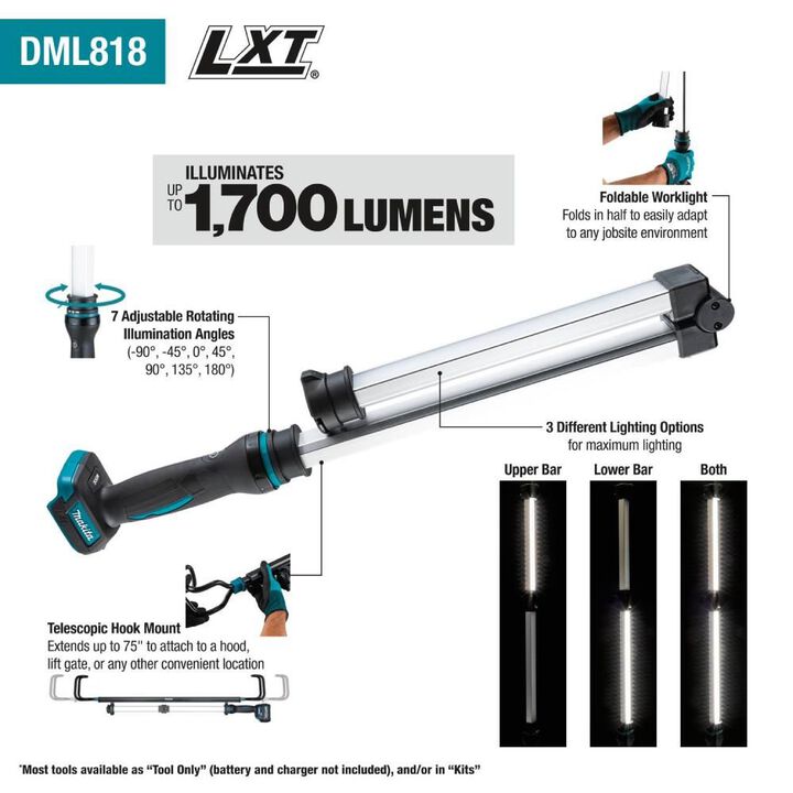 Makita 18V LXT Lithium-Ion LED Underhood Work Light (Bare Tool), large image number 1