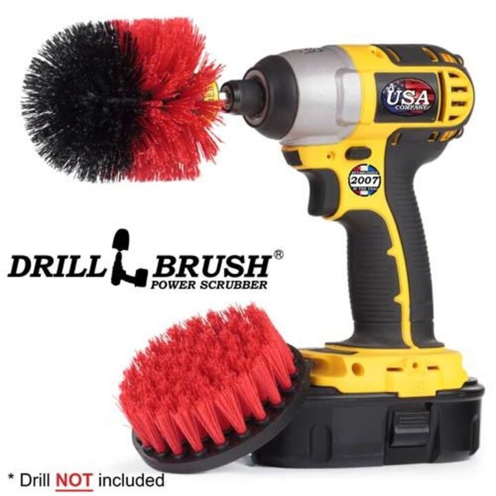 Drill Brush Outdoor & Patio Cleaning Kit Stiff Nylon Bristles 2pc, large image number 1