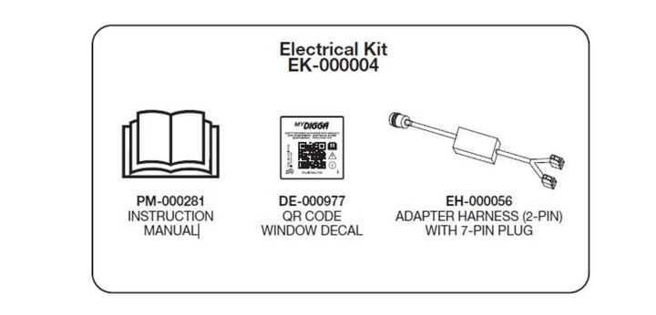 Digga North America Adapter Harness Kit- BOBCAT 7 PIN - 2 X 2 PIN PLUG-Used on Digga Power Rake/Soil Conditioner Slew Standard