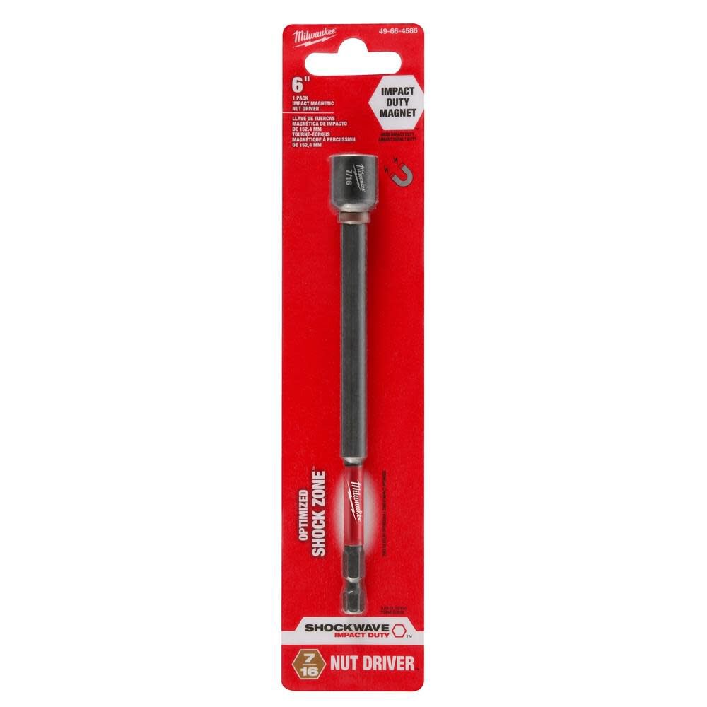 Milwaukee SHOCKWAVE Impact Duty 7/16inch x 6inch Magnetic Nut Driver, large image number 9