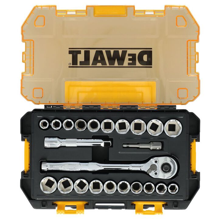 DEWALT TOUGHSERIES 23 Piece TOUGH BOX 1/2 Inch Drive Mechanics Tool