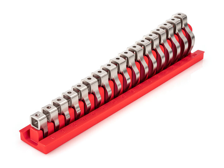 Tekton 3/8 Inch Drive Crowfoot Wrench Set with Rack, 17 Piece (8-24 mm)