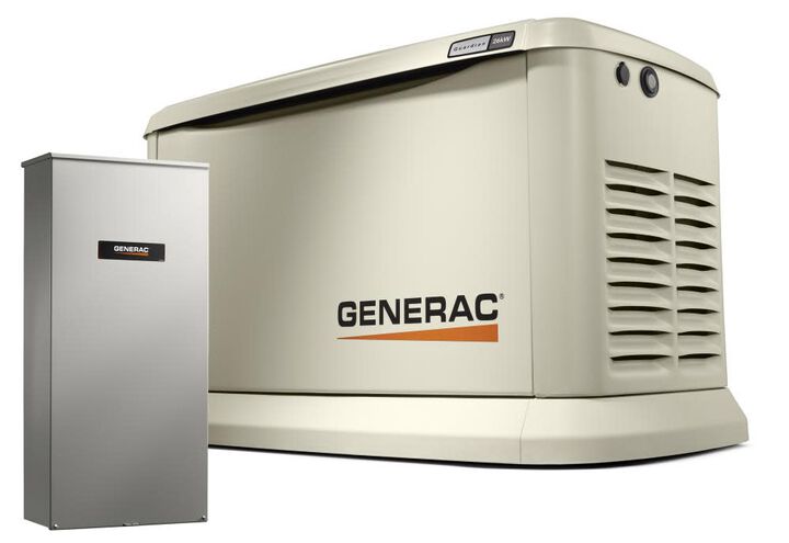 Generac Guardian Series 26,000 Watt (26kw) Dual Fuel 50-State Air-Cooled Home Standby Generator with 200-Amp Whole Home Transfer Switch, large image number 0