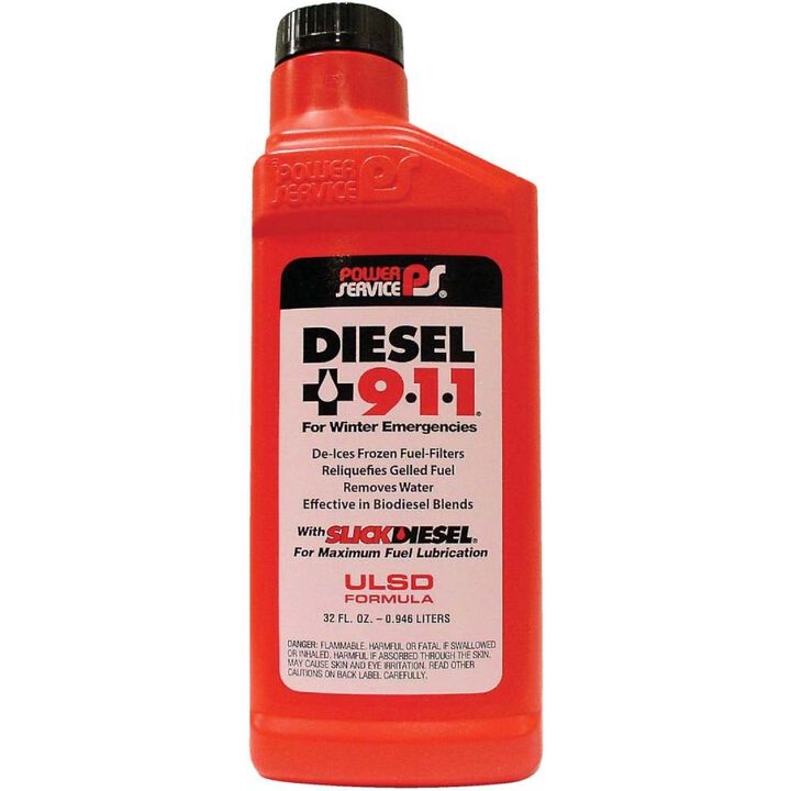Power Service 9-1-1 Diesel 32 Oz Bottle Anti-Gel For Winter Emergencies