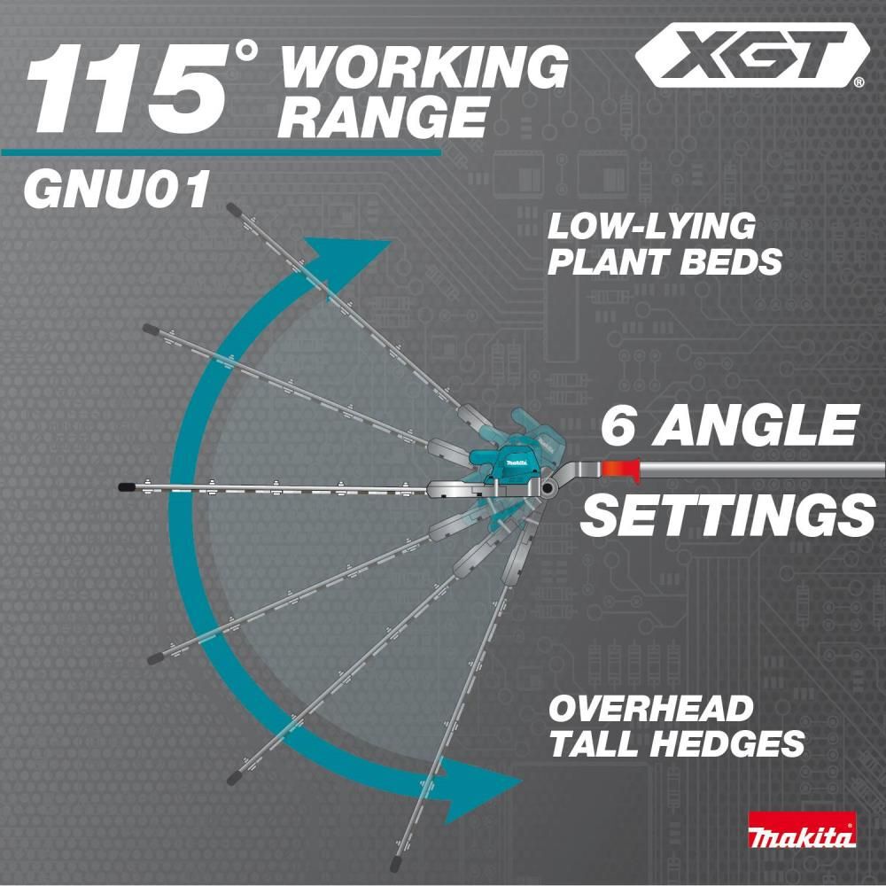 Makita 40V max XGT Brushless Cordless 24 Inch Articulating Pole Hedge Trimmer (Bare Tool), large image number 4