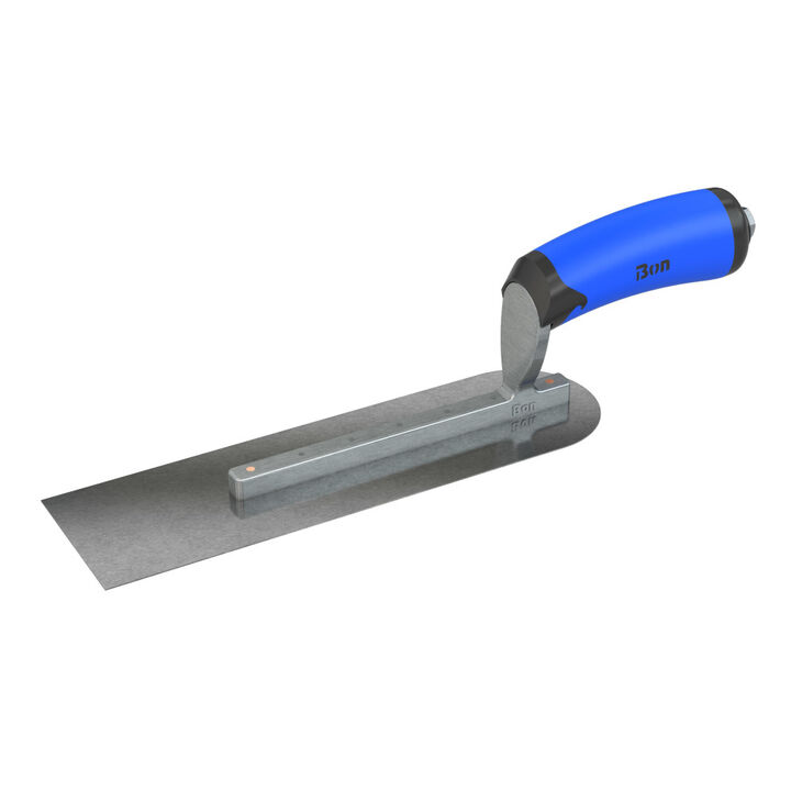 Bon Tool Pipe Trowel Carbon Steel 10.5 Inch x 3 Inch with Comfort Grip Handle