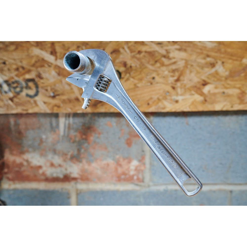 Channellock 10 Inch Vanadium Steel Reversible Jaw Extra Wide Adjustable Wrench, large image number 5