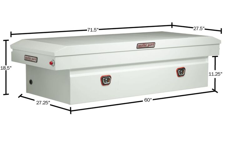 Weather Guard Saddle Box, Steel, Full Extra Wide, White, 15.5 cu ft, large image number 4