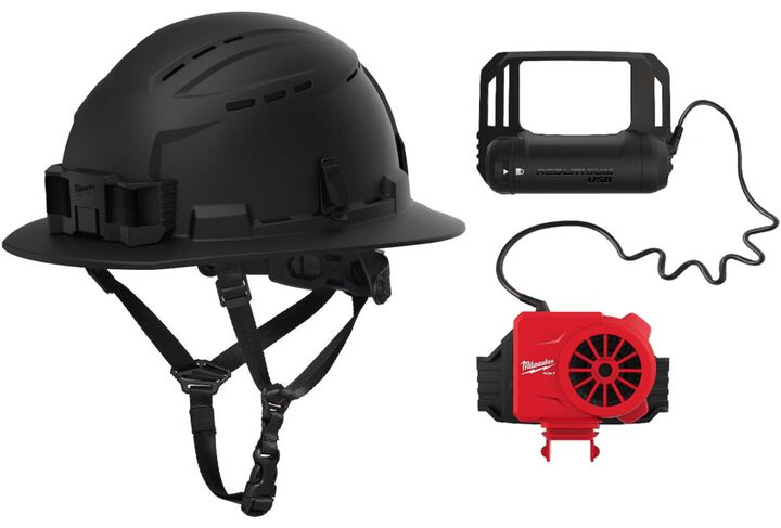 Milwaukee BOLT Full Brim Vented Safety Helmet Type 2 Class C & Cooling Fan, swatch