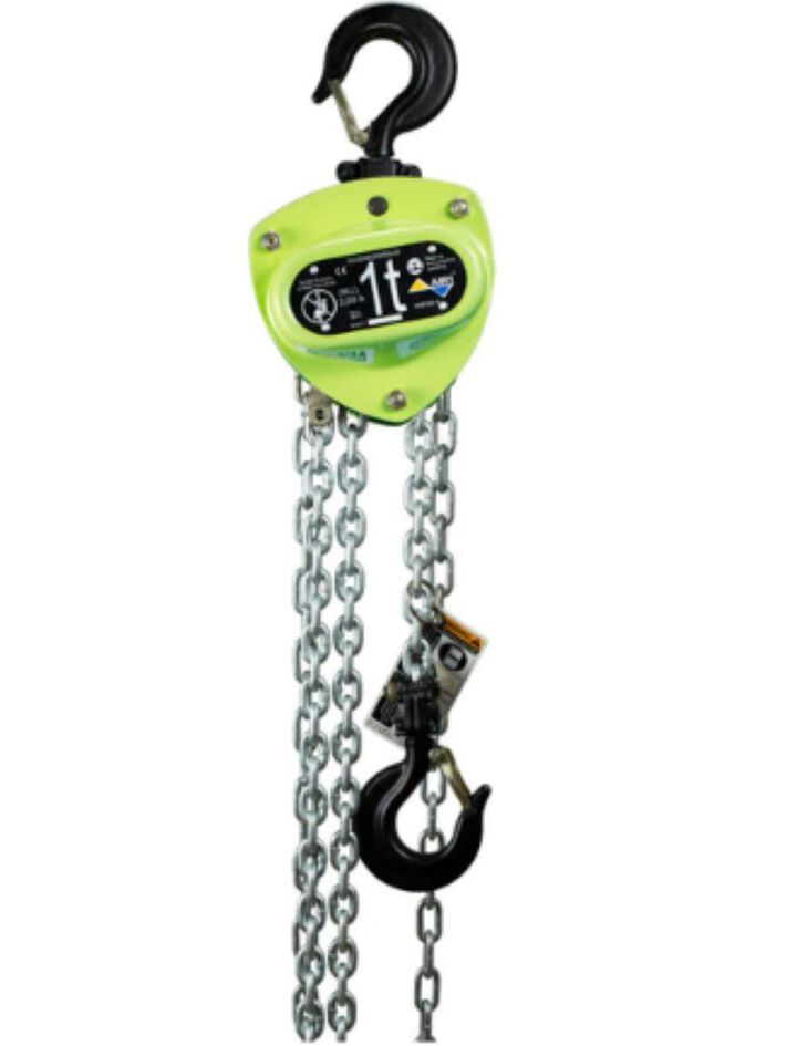 All Material Handling 5 Ton Manual Chain Hoist 20 Ft. Lift 18 Ft. Drop USA made Chain