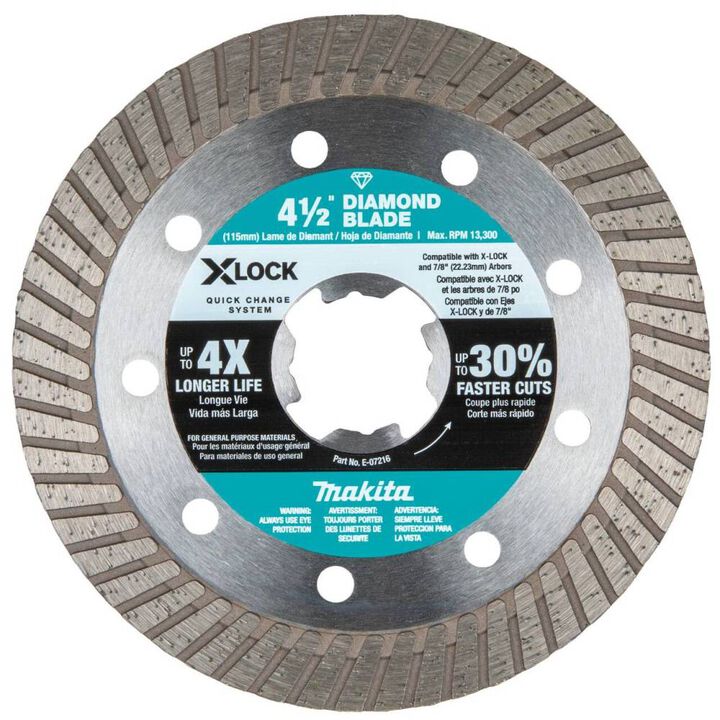 Makita XLOCK 4 1/2 Inch Turbo Rim Diamond Blade for Masonry