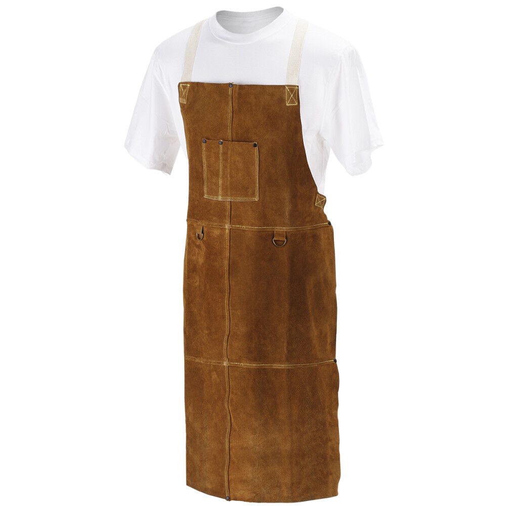 Black Stallion Brown Cowhide Leather Welding Bib Apron 42in, large image number 1