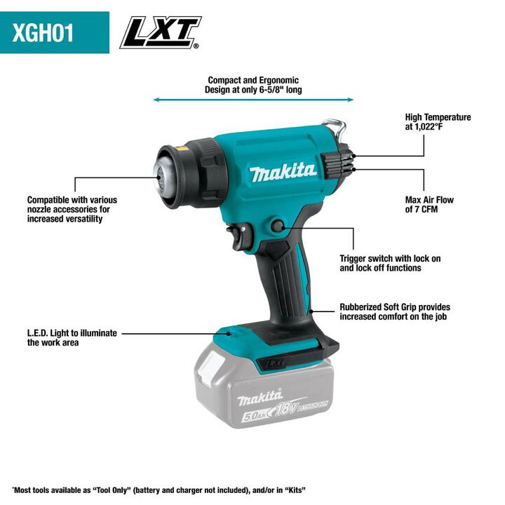 Makita 18V LXT Lithium-Ion Cordless Heat Gun (Bare Tool), large image number 5