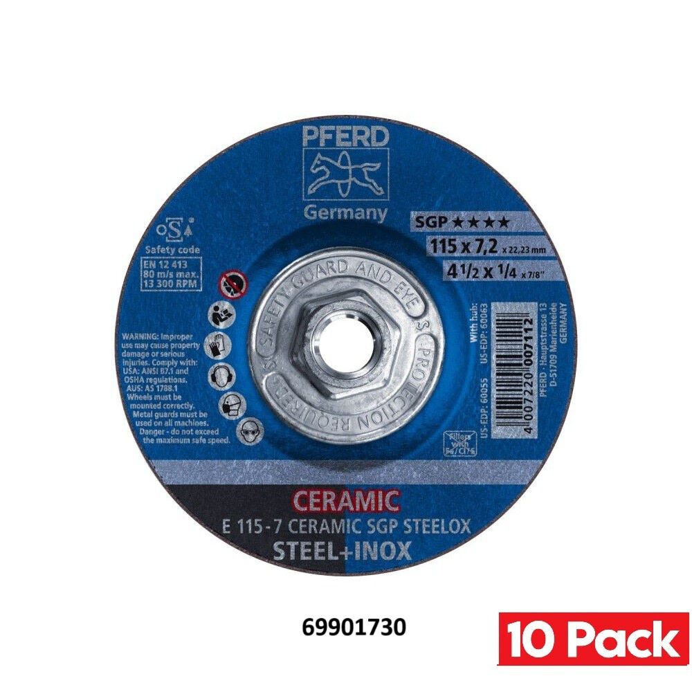 Pferd 4-1/2 Inch Ceramic CO SGP Steelox Grinding Wheel Bundle, 10 Pieces, large image number 2