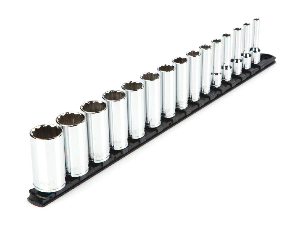 Tekton 3/8 Inch Deep 12 Point Socket Set, 15 Piece (1/4-1 Inch), large image number 1