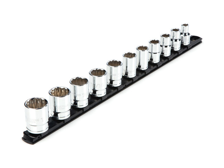 Tekton 1/2 Inch 12 Point Socket Set, 11 Pieces (3/8-1 Inch)