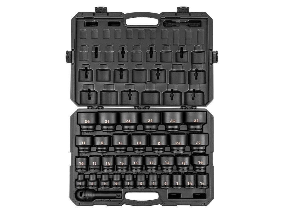 Tekton 3/4 Inch 6 Point Impact Socket Set, Case, 35 Pieces (1/2 - 2-1/2 Inch), large image number 1