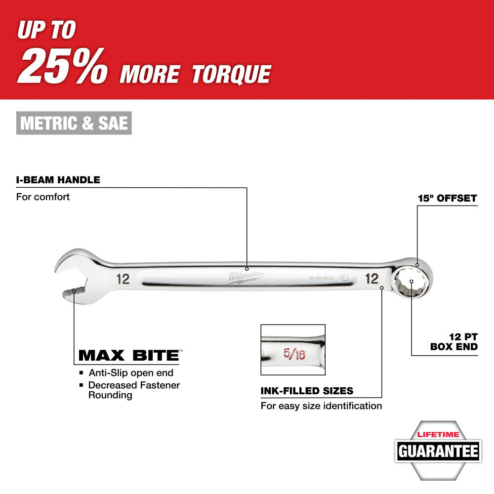 Milwaukee Metric Combination Wrench Set with Tray for PACKOUT Drawers, 15 Pieces, large image number 3