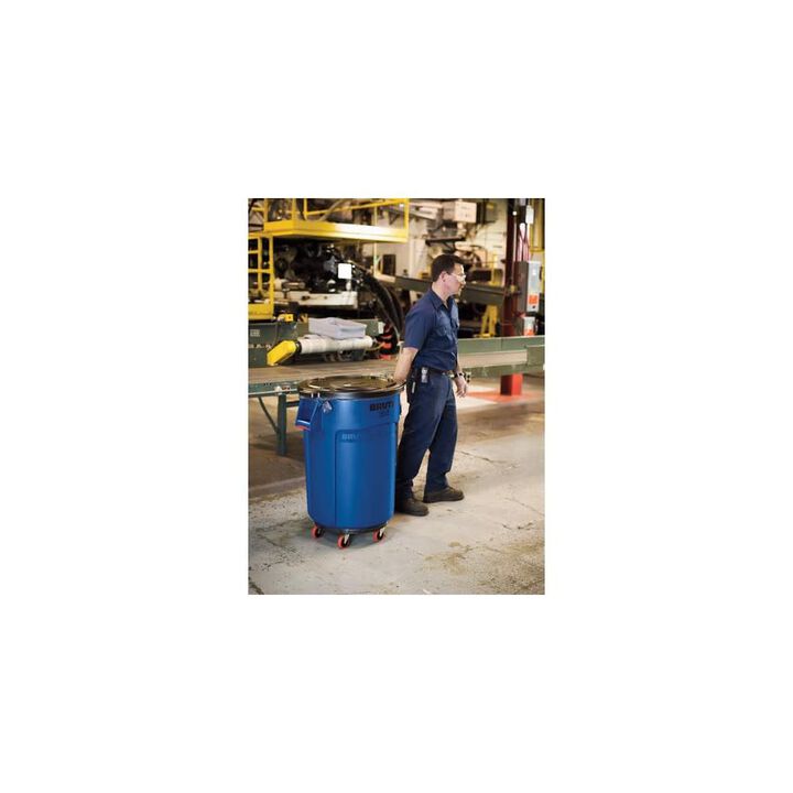 Rubbermaid Vented Brute 10 Gallon Blue Resin Free-Standing Round Container, large image number 8