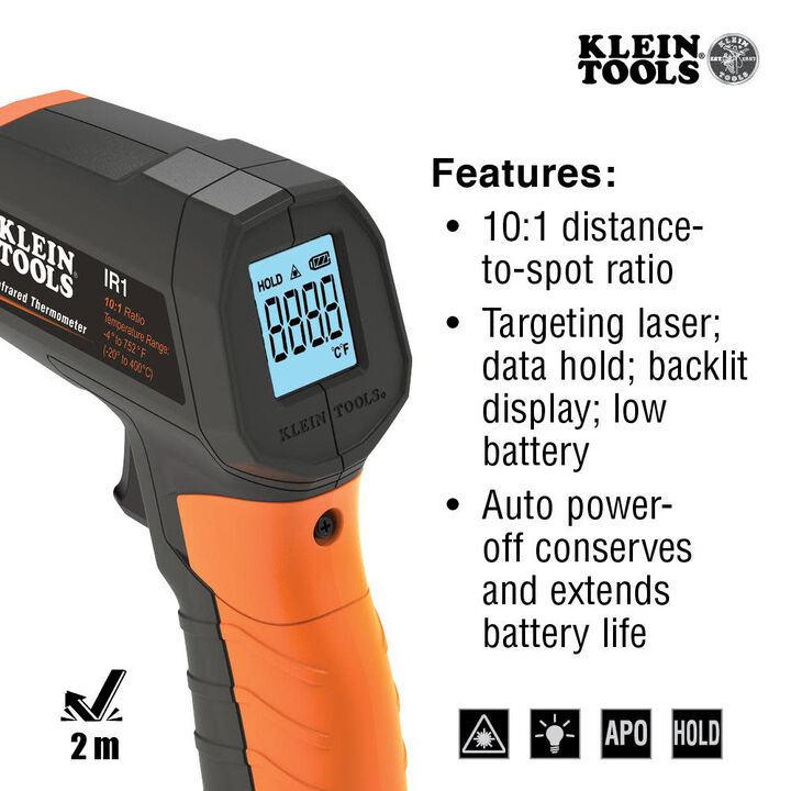 Klein Tools Infrared Thermometer with GFCI Receptacle Tester, large image number 2