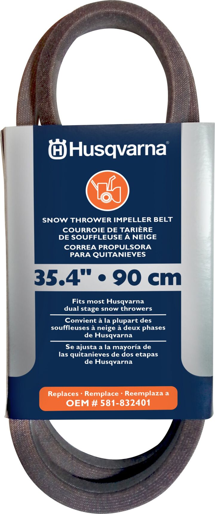 Husqvarna 35.4 Inch Rubber Impeller Belt for 24 and 27 Inch Snow Throwers