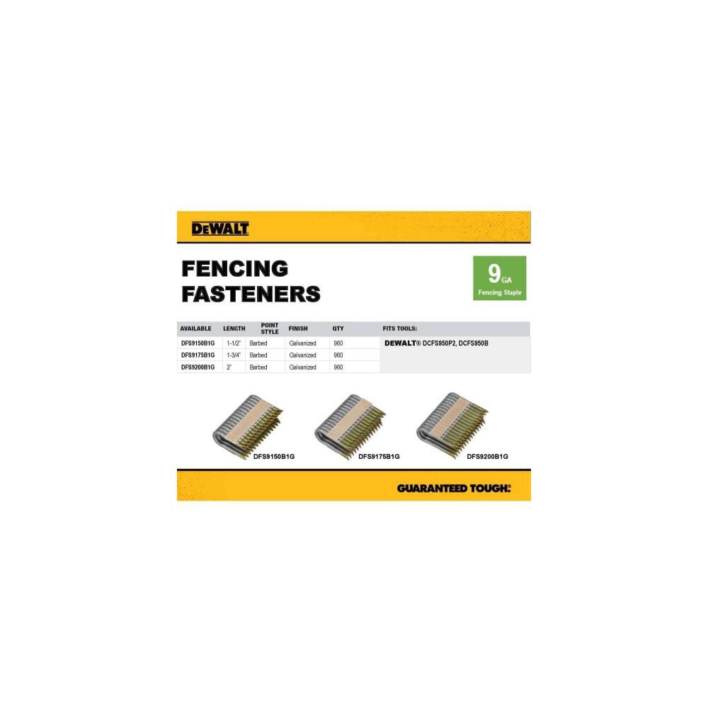 DEWALT 2 in 9 Gauge Galvanized Barbed Fencing Staples 960qty, large image number 4