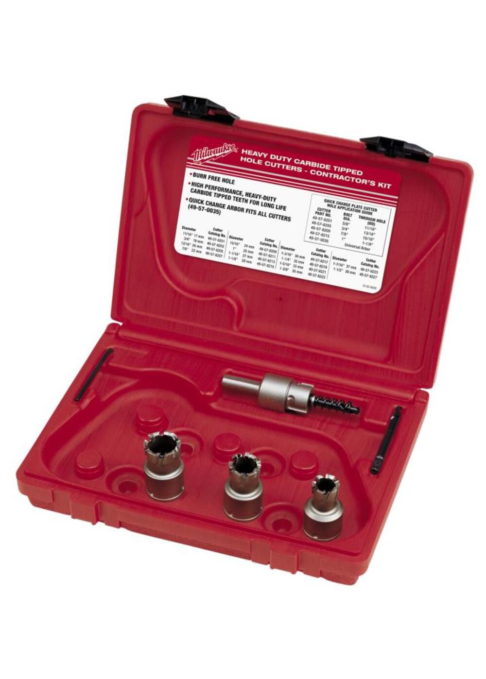 Milwaukee Contractor's Steel Plate Carbide Cutter Kit 5PC, large image number 1