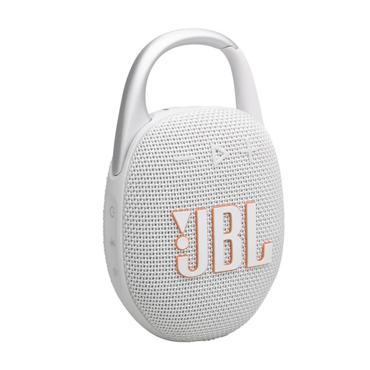 JBL Clip 5 Waterproof Bluetooth Speaker, White