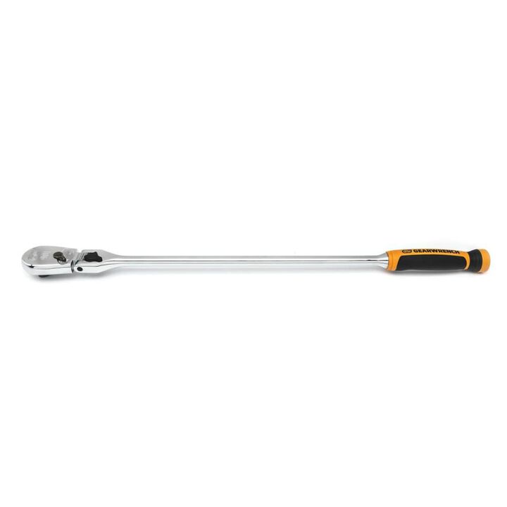 GEARWRENCH 1/2in Drive 90 Tooth Dual Material Locking Flex Head Teardrop Ratchet 24in, large image number 4