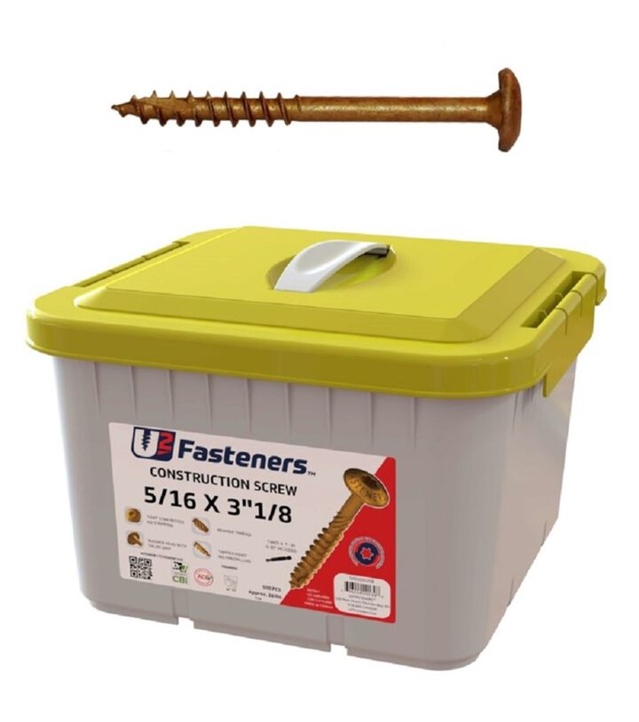 U2 Fasteners Construction Screw 5/16 Inch X 3-1/8 Inch, 500ct