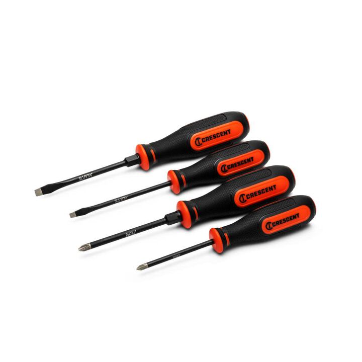 Crescent 4 Pc. Diamond Tip Dual Material Screwdriver Set