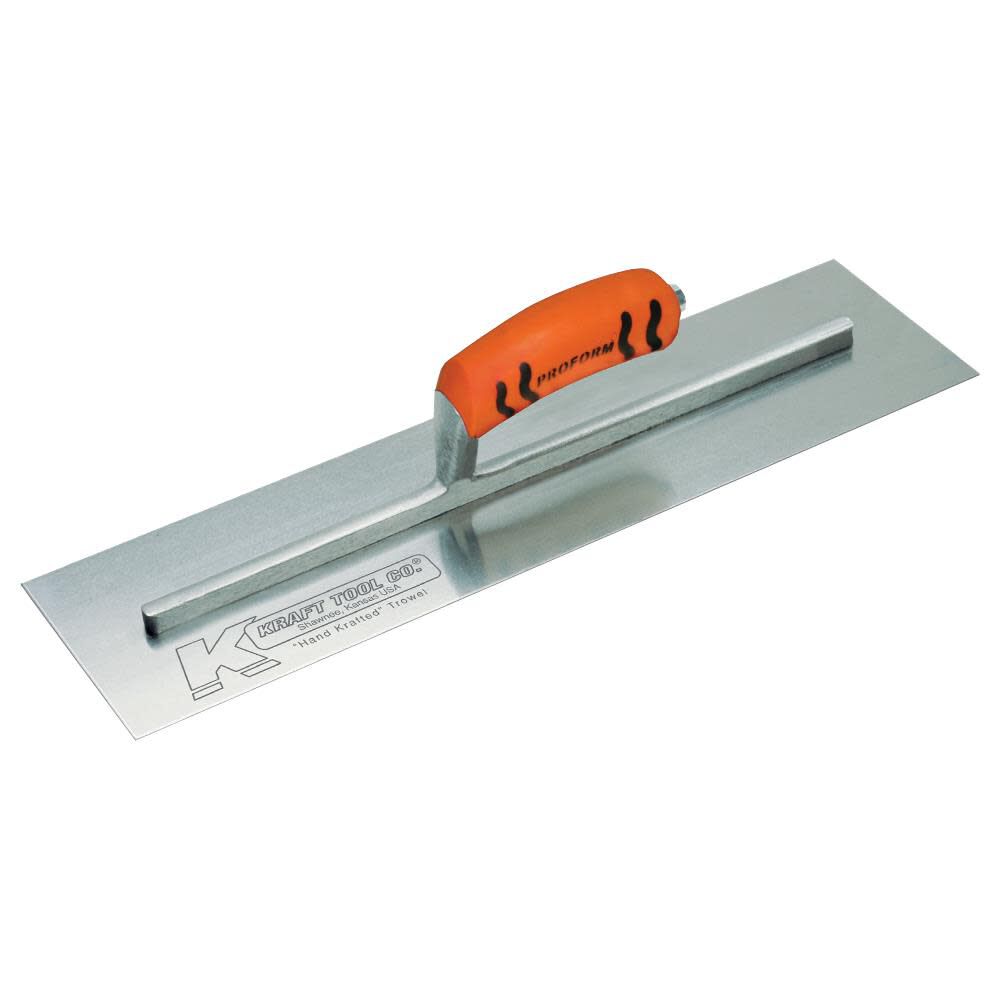 Kraft Tool Co 18 In. x 4 In. Carbon Steel Cement Trowel with ProForm Handle, large image number 1