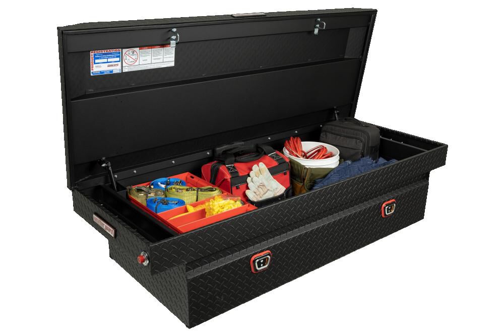 Weather Guard Saddle Truck Tool Box Aluminum Full Extra Wide Textured Matte Black, large image number 9