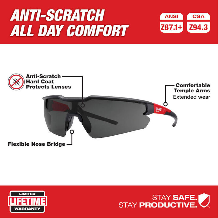 Milwaukee 3PK Safety Glasses - Tinted Anti-Scratch Lenses, large image number 9