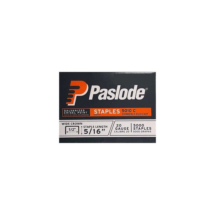 Paslode Wide Crown Staples 1/2in Crown x 5/16in Length Galvanized 5000qty, large image number 1