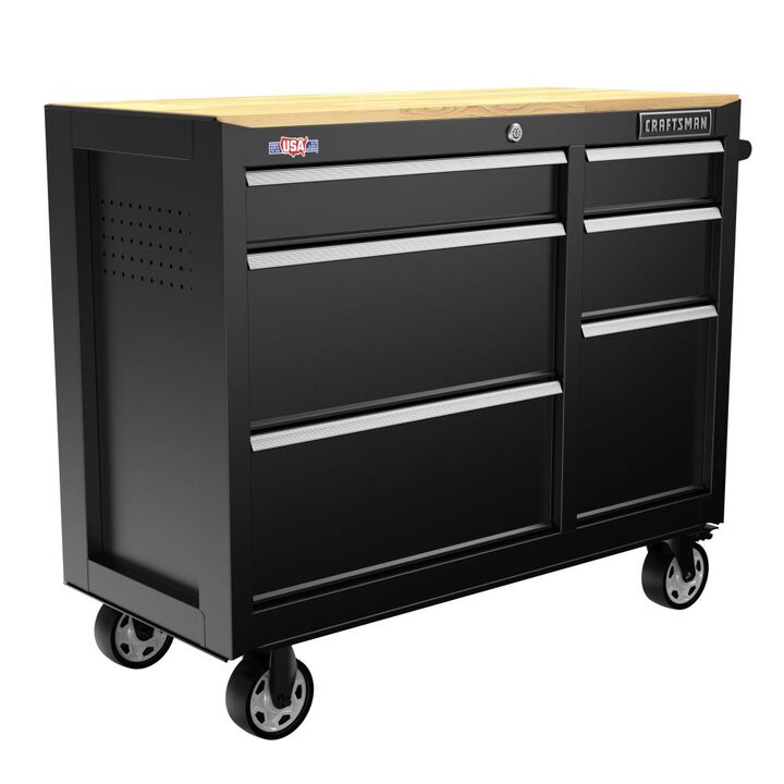 CRAFTSMAN S2000 41 Inch 6-Drawer Workstation Black with Tray & Holder, large image number 2