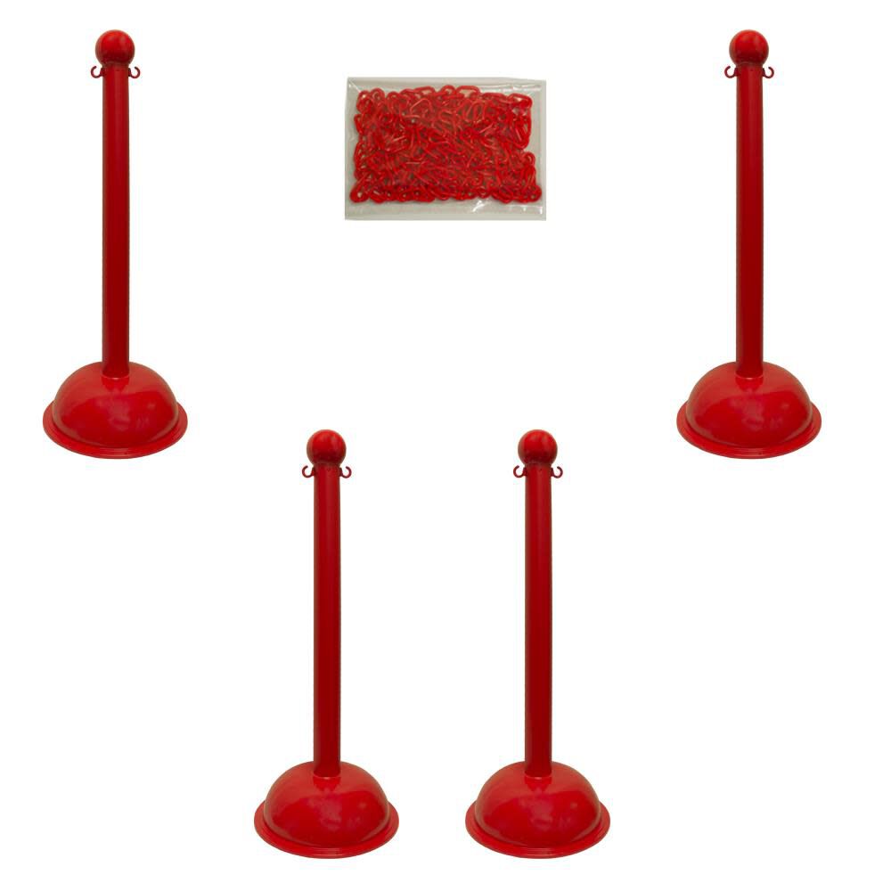 Mr Chain Red Heavy Duty Stanchion and Chain Kit, large image number 1