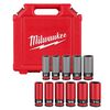Milwaukee SHOCKWAVE Impact Duty Socket 1/2 Drive SAE & Metric Lug Nut Wheel Set 11pc, small image number 1