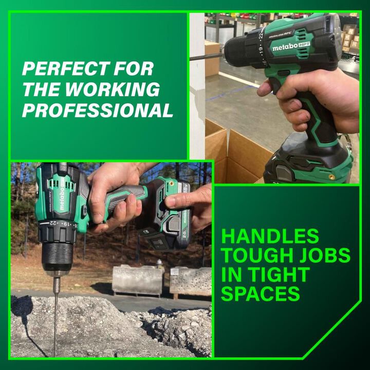 Metabo HPT 18V MultiVolt Cordless Brushless Hammer Drill Kit (2 x 2.0Ah), large image number 3