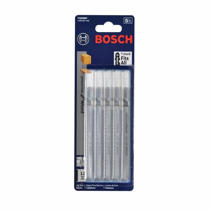 Bosch 5 pc. 4-5/8 Inch 12 TPI Precision for Wood Jig Saw Blades, large image number 1