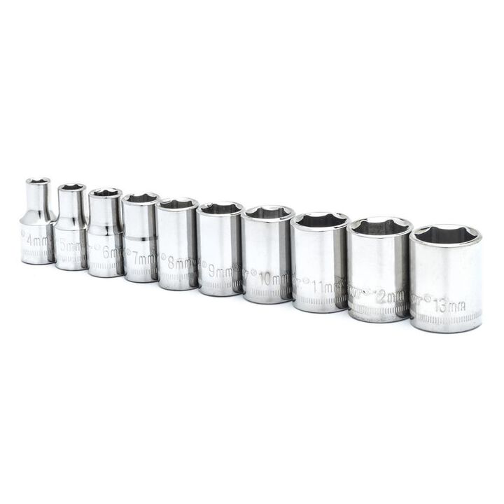 Crescent Socket Set 10 Pc. 1/4 In. Drive 6 Point Metric