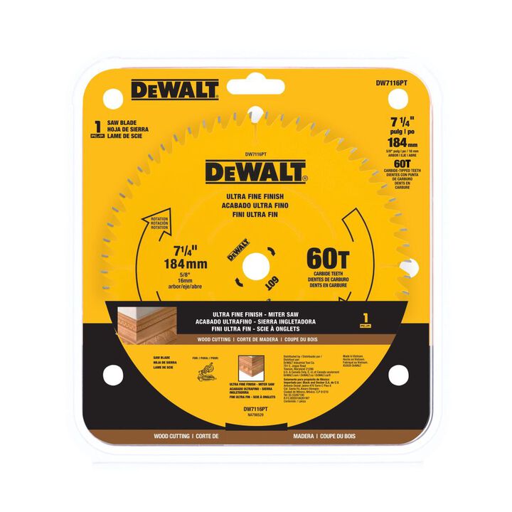 DEWALT Cordless Miter Saw Blade 7-1/4 In. 60T, large image number 1