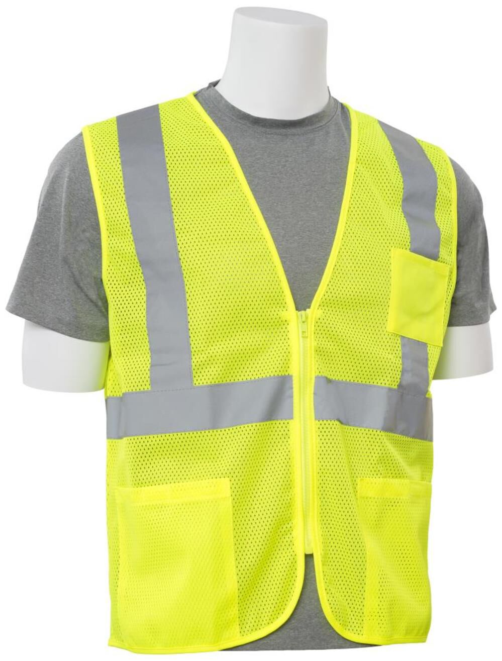 Delta Plus S363P Class 2 Mesh Hi Vis Lime Safety Vest with 4 Pockets, 4X, large image number 4
