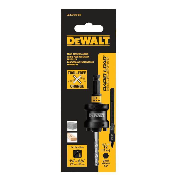 DEWALT 1-1/4 Inch - 6 Inch RAPID LOAD Quick Change Hole Saw Arbors, large image number 2