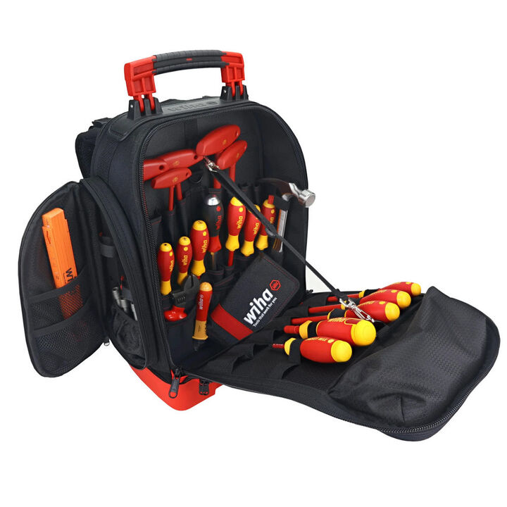 Wiha Insulated Electricians Tool Kit in Heavy Duty Backpack, 48 Piece, large image number 1