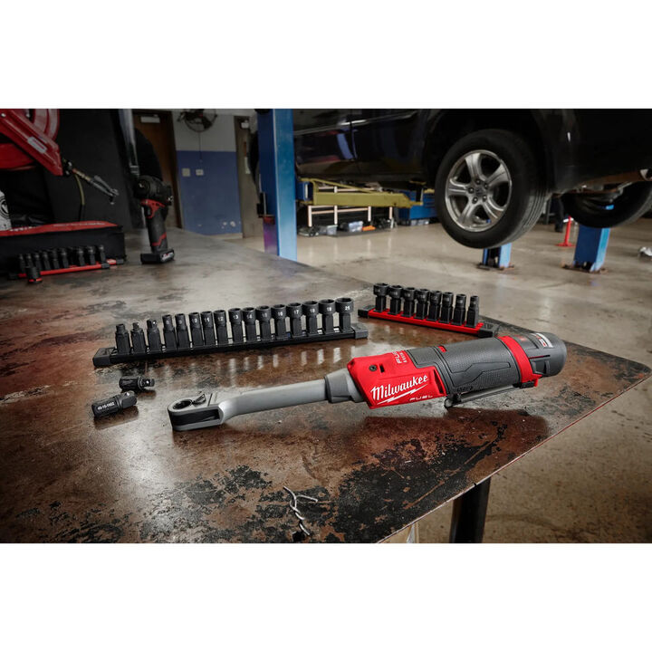 Milwaukee M12 Extended Reach Box Ratchet (Bare Tool) and 1/2 Inch Anvil Adapter Bundle, large image number 7
