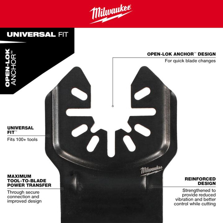 Milwaukee OPEN-LOK 2-1/2inch TITANIUM ENHANCED BI-METAL MULTI-MATERIAL BLADES 3PK, large image number 4